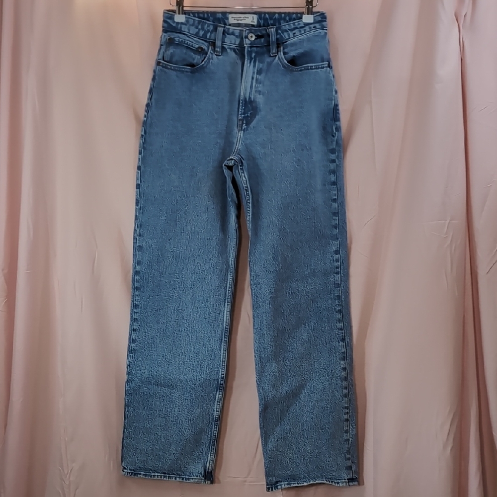 Abercrombie & Fitch Women's Light Blue High Rise Jeans